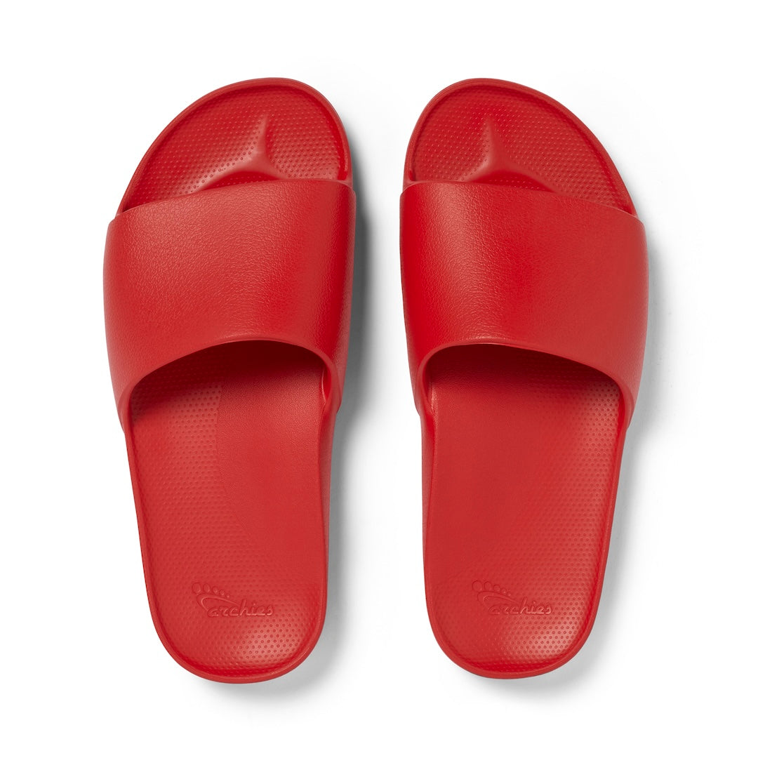 Chili Red Slides with Classic Arch Support