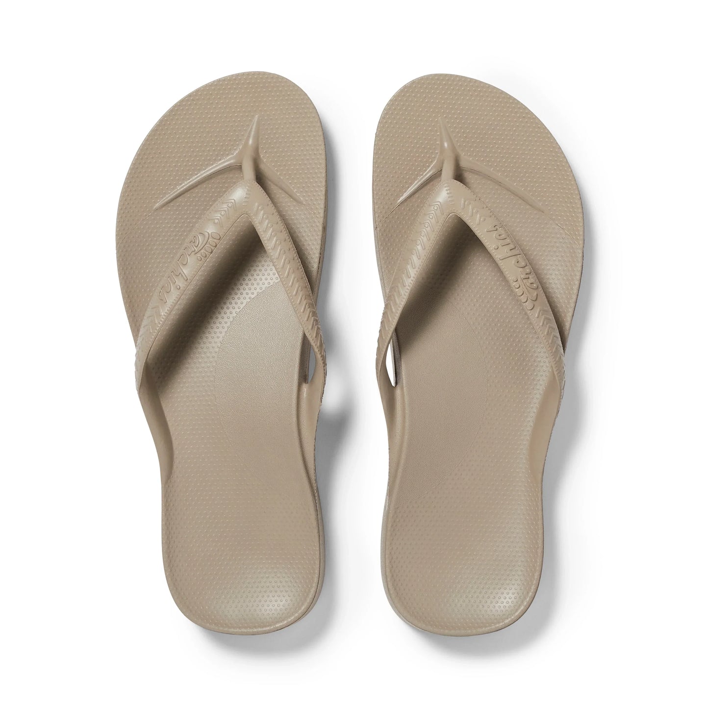 Taupe Flip-Flops with Classic Arch Support
